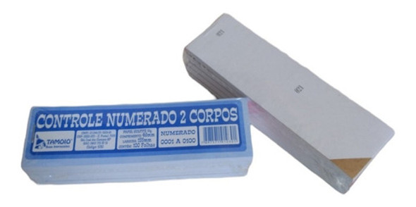 Talão De Controle Numerado 2 Corpos 100 Folhas Tamoio 1