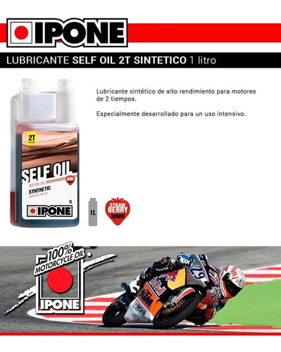 Aceite 2t Ipone De Motor Strawberry Self Oil 1 Litro Ryd 1