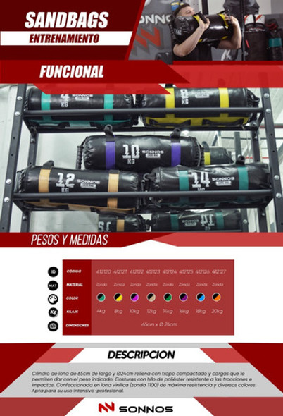 Sand Bag 12kg Sobrecarga Entrenamiento Funcional Sonnos 1