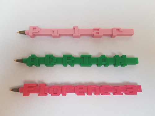 40 Biromes Personalizadas Souvenir Nombre Plastico Niños 3d 1