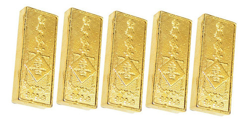 10pcs Falso Ouro Barra Estatuetas Simulação Ouro Lingote Par 0