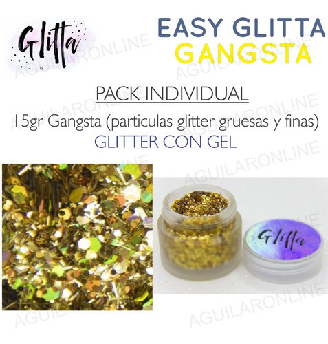 Glitter En Gel Gangsta Easy Glitta Maquillaje Brillo 1