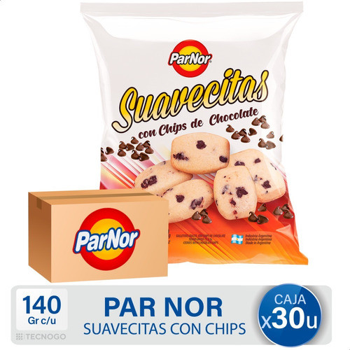 Caja Galletitas Suavecitas Con Chips Chocolate Parnor Pack 0