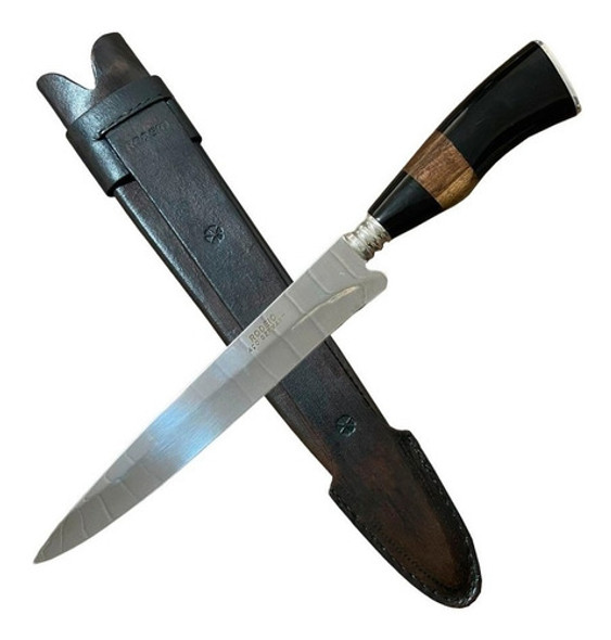 Faca Para Churrasco Elmo 9 Pol Cabo Bainha Couro Inox 0