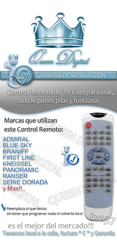 Control Remoto Tv First Line Ranser Kneissel Serie Dorada 1