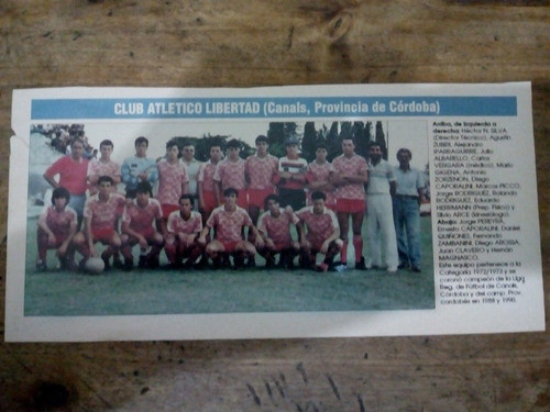 Recorte Club Atlético Libertad De Canals Córdoba Cat 72/73 0