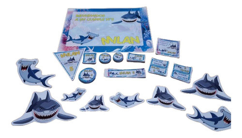 Tiburones Kit Cumpleaños  Personbalizado 0