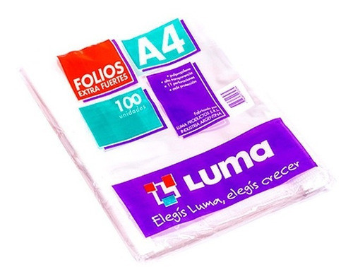 Folios A4  Extra Fuerte Pack X 100 Borde Blanco  70 Mic. 0