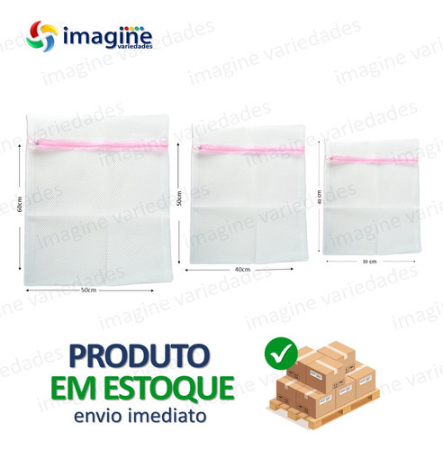 Kit 6 Saquinhos Com Ziper Lavar Roupa Delicada P/m/g 1