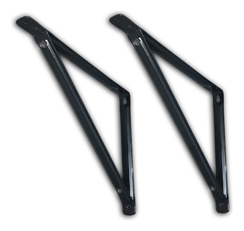 2 Soportes Estante C/ Travesaño Ménsula 250x350 Negro Sc 0
