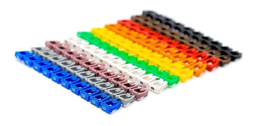 Anilha Numérica Para Cabo 4mm Colorida De 0 A 9 0