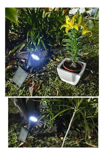 Estaca Solar Reflector Lampara Led Jardin Autonoma Exterior 1