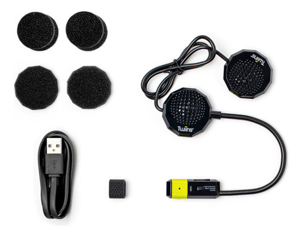 Auriculares Manoslibres Bluetooth Casco Moto Twiins Hf3 Inte 0