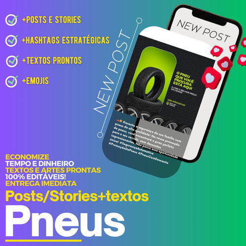 Pack 40 Artes Pneus E 400 Textos - Editáveis No Canva 1