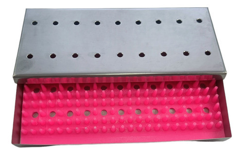 Caixa Cirurgica Inox Autoclavavel 18x8x2 Cm C/manta Rosa 1