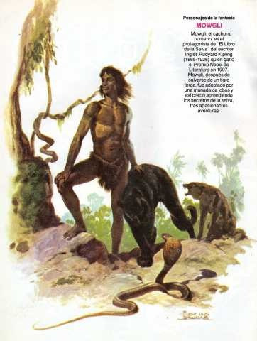 Lámina 45x30cm- Personajes De La Fantasía - Mowgli - Kipling 0