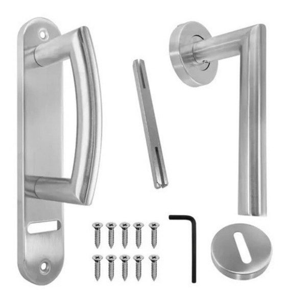 Picaporte Manija Acero Inoxidable Puerta Placa Set! 0