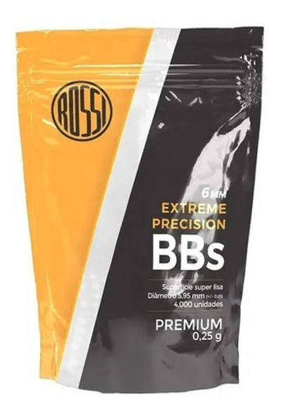 Balines Rossi Plastico 6mm Pvc 0.25g X 4000 Unidades Airsoft 0