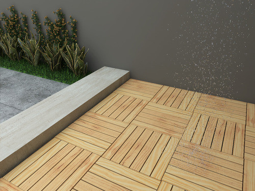 Kit 12 Deck Madeira Sauna Piscina Sacada Jardim 30x30cm 1