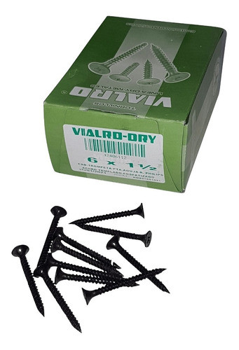 200 Tornillos Drywall Autoperforante 6 X 1 1/2´´ Paso Fino 0