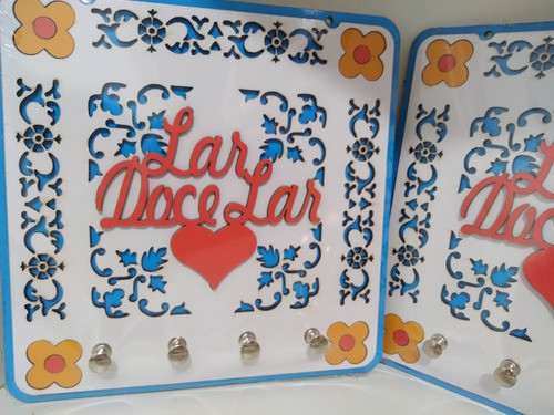 Porta Chaves De Parede Em Mdf Lar Doce Lar 0