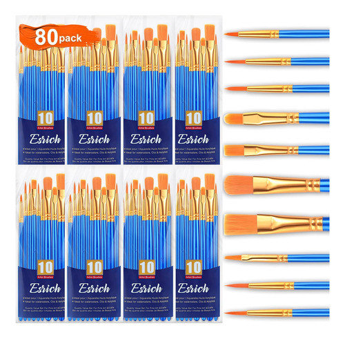 Conjunto De 80 Piezas De Pinceles Para Pintura Acrílica Y Ar 0