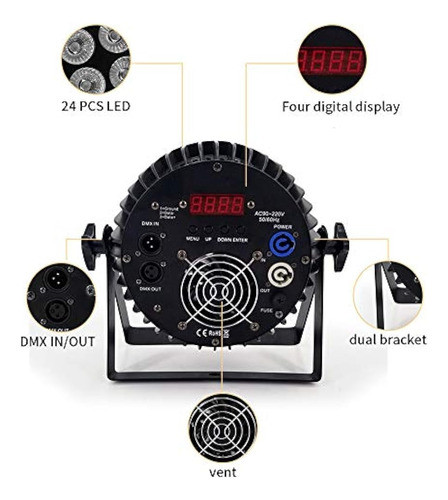 Luces Par Led Luces De Escenario 24leds 432watts 6in1 Rgbwa 1