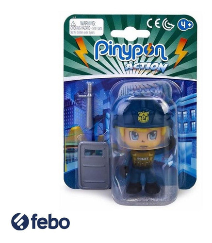 Muñeco Pinypon Socorrista Hombre Policía Rubio Con Lentes Y+ 1