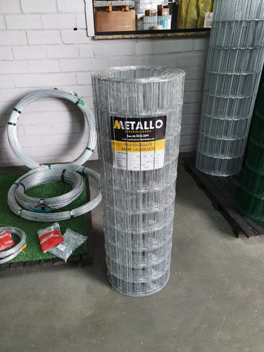 Tela Soldada Galvanizada Multiuso Fio 1,65mm Metallo 1,20mt 1