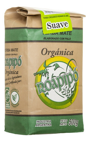 Yerba Mate Organica Roapipo Suave 12 X 500 G 1