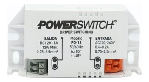 Fuente Switching C/gabinete 12w 1a 12v Exterior Macroled 0