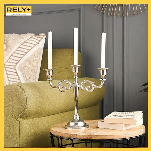 Candelabro De 3 Brazos De 25cm De Alto Plateado 1