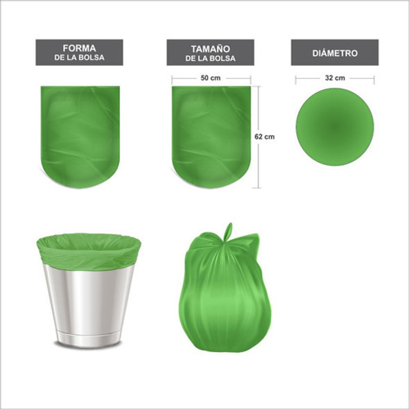 Bolsas Para Residuos 50x62 Cms - Caja: 30 Rollos X 30 Bol. 1
