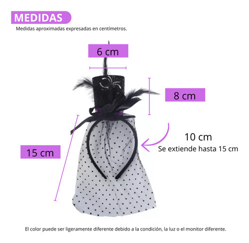 Vincha Viuda Con Galera Accesorio Halloween Cotillon 1