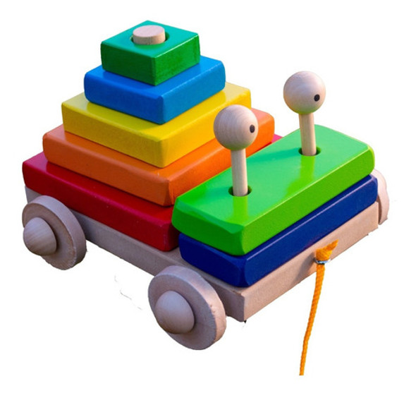 Bichito De Arrastre De Madera Juego Didáctico Infantil 0