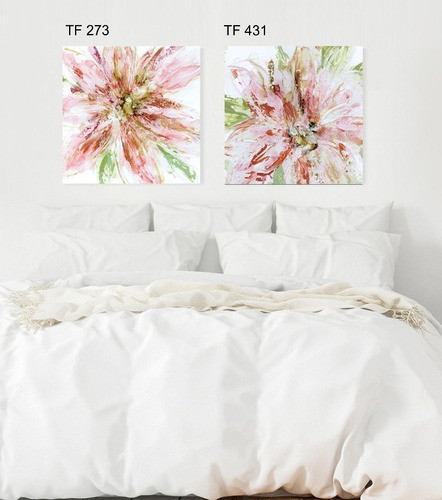 Cuadros Dormitorio Dípticos Flores Impresos En Tela A Medida 1
