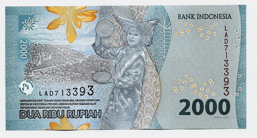 Fk Billete Indonesia 2000 Rupias 2022 Lanzamiento S Circular 1