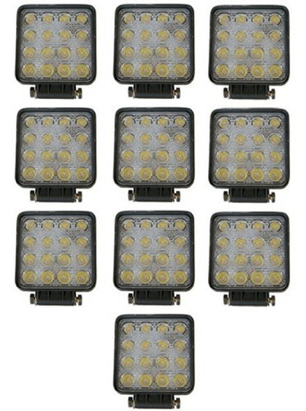 Kit X15 Faro Led Cuadrado 16 Led 48 Watts 12v/24v Auto Moto 1