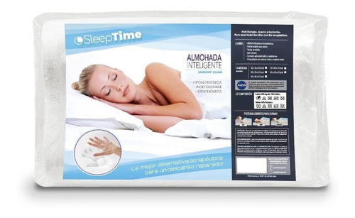 Almohada Inteligente Clasica 95x40  Viscoelastica Sleep Time 0