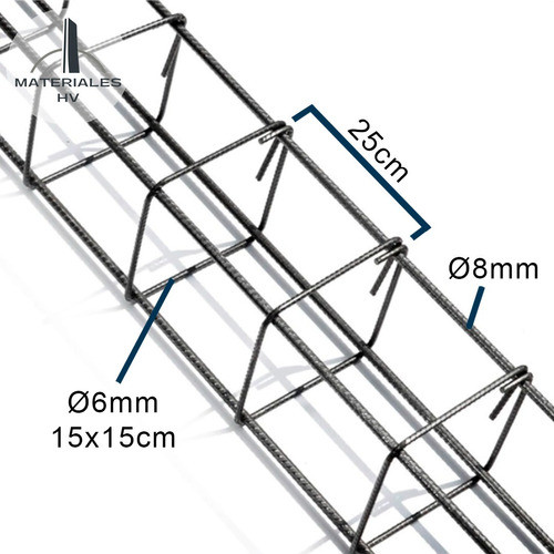 Columnas Armadas X 1mt - Hierro 8mm - Estribos 6mm 15x15 1