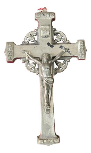 Crucifijo Color Plata Antiguo Vintage 0