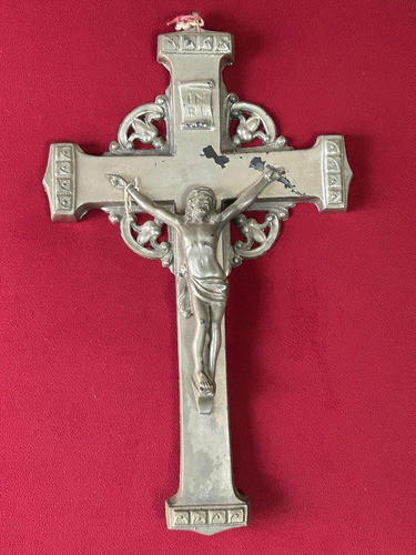 Crucifijo Color Plata Antiguo Vintage 1