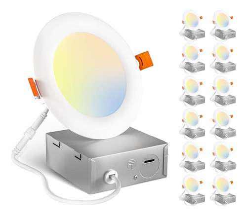 Amico 12 Pack 4 Pulgadas 3cct Ultra-delgada Led Empotrada Lu 0