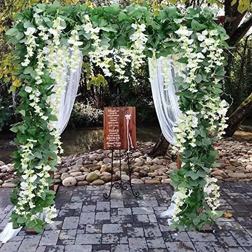 Flores Artificiales De Seda Wisteria Vid 5pcs 66ft / Pieza H 0