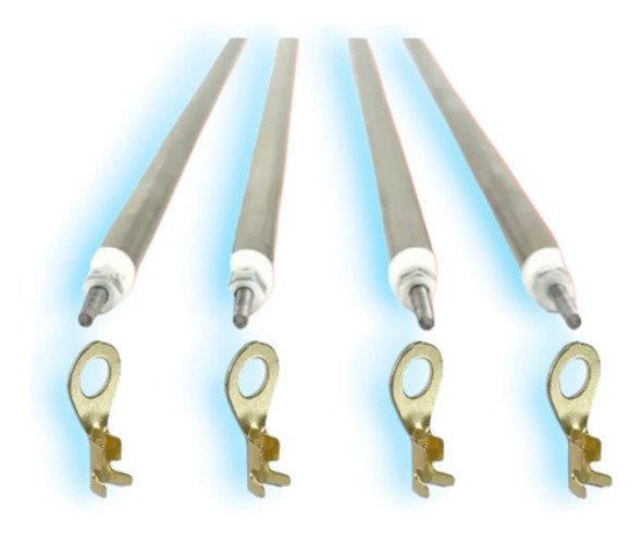 4 Resistencias Horno Eléctrico 30.5 Cm + Terminales Redondos 0