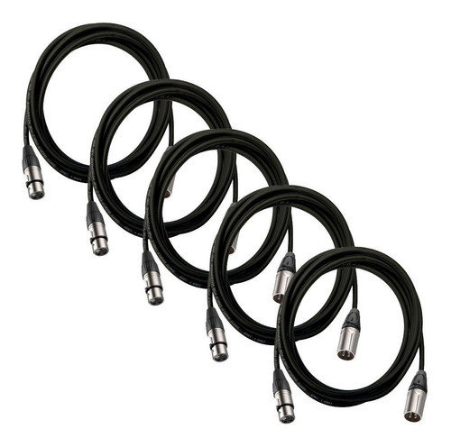 5 Cabo De Microfone Balanceado Xlr/xlr Santo Angelo 10m 0