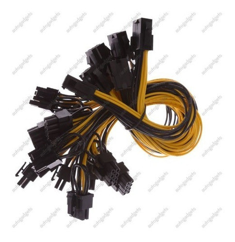 6x18awg Pci-e 6 Pines A Doble De 8 Pines Y-divisor Extensión 0
