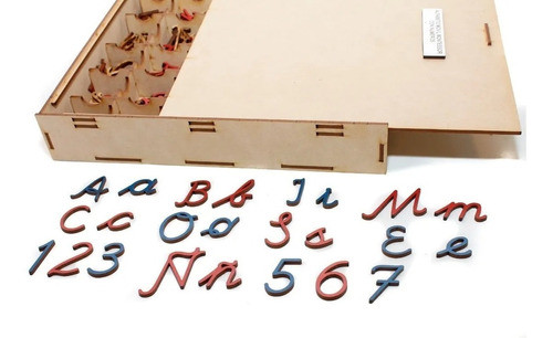 Letras Abecedario Montessori Numeros Cursiva Madera Didactic 0