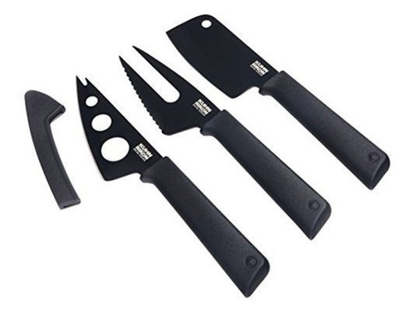 Kuhn Rikon Colori Cuchillo De Queso 3 Unidades Color Negro J 0