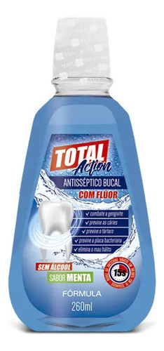 Antisséptico Bucal Total Action Menta 260ml  Fórmula 0